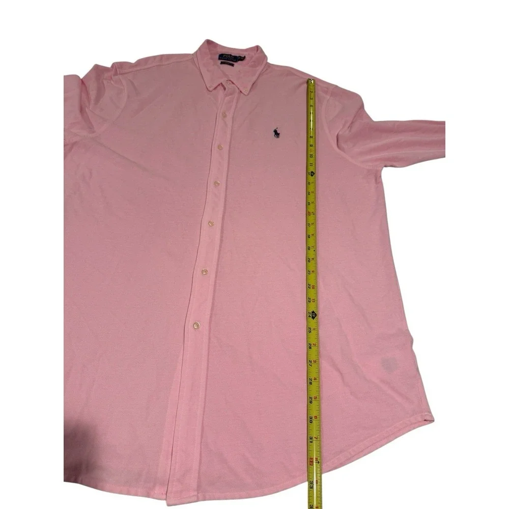 Polo Ralph Lauren Featherweight Mesh Long Sleeve Shirt Men's Sz XXL/TTG Pink ECU